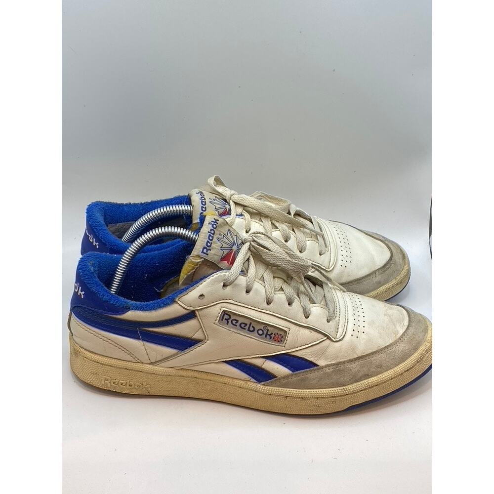 Reebok Men's White and Blue Sneakers